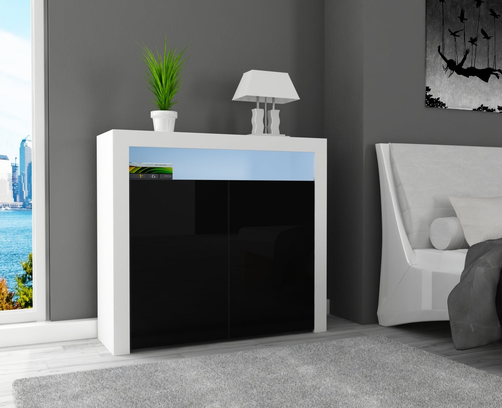 Sideboard Verona 42' with LED White, Sideboards, DafiFurniture, DafiFurniture