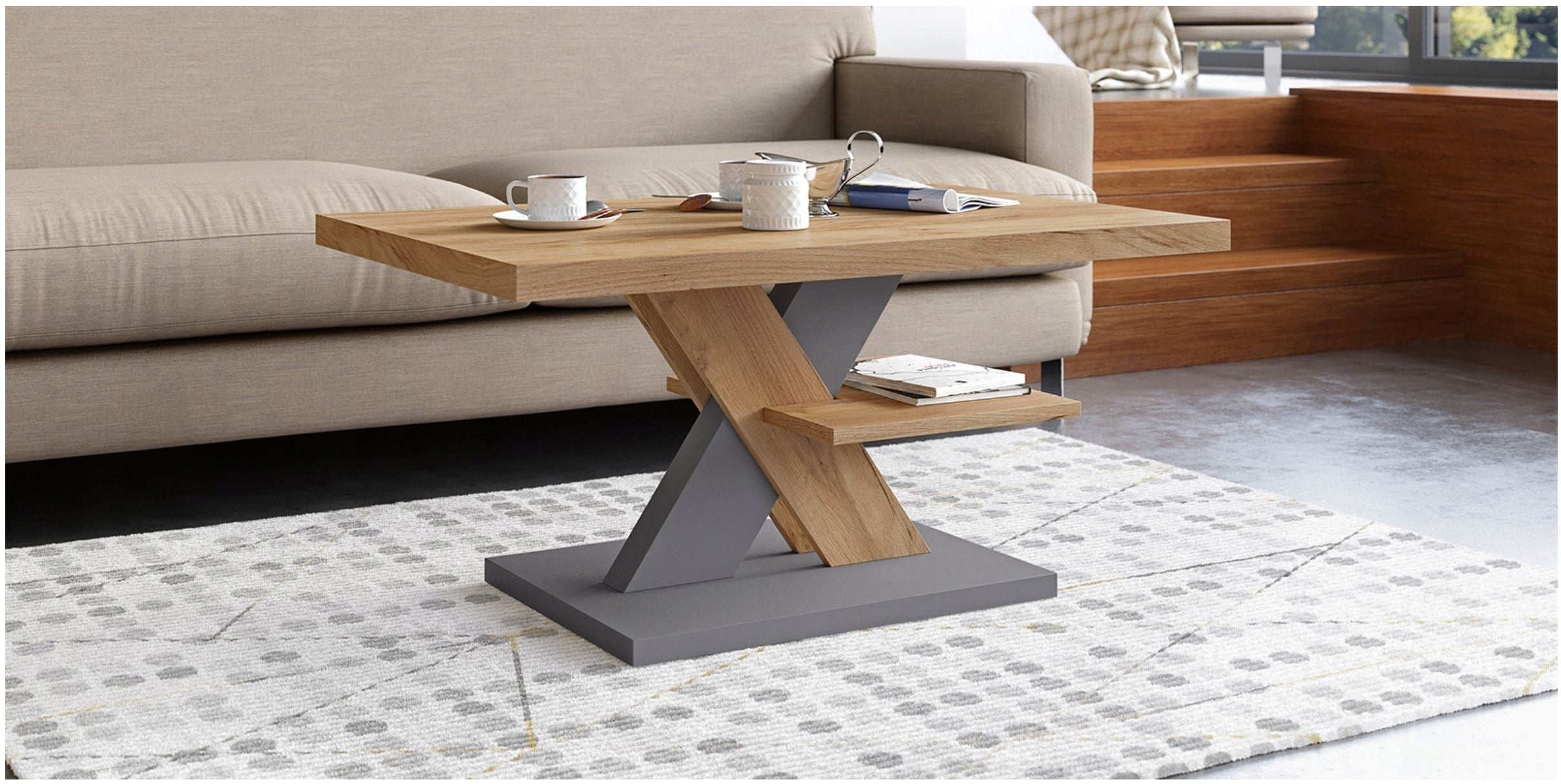 Modern Coffee Table - Cross