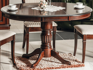 Dark Walnut Dining Table with 4 Wooden Classic Chairs, Table, Dafi Furniture, DafiFurniture